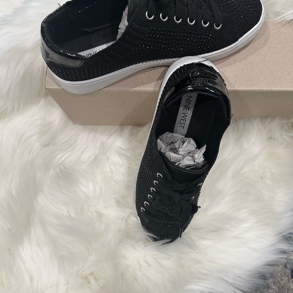 Fun and sparkly. Nine West sparkly black sneakers. - Picture 4 of 4